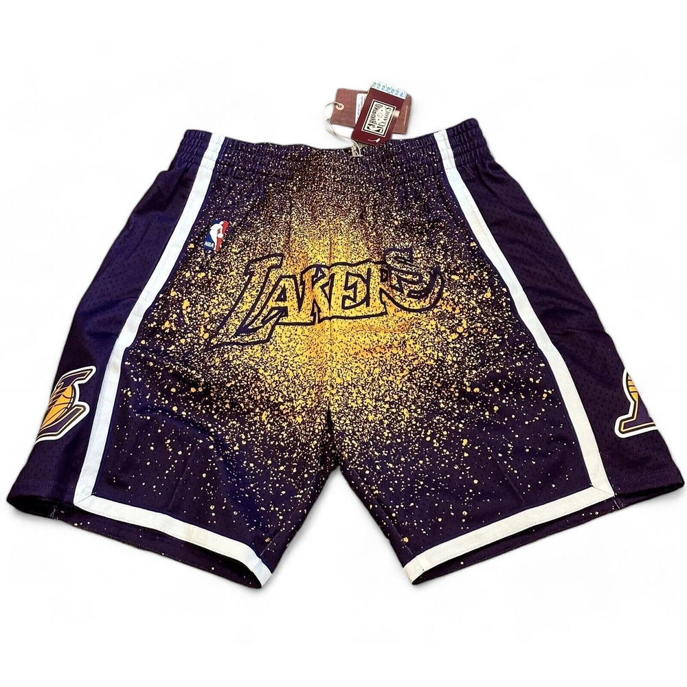 Mitchell & Ness NBA Retake Gradient LA‎ Lakers Purple Swingman Shorts Size L